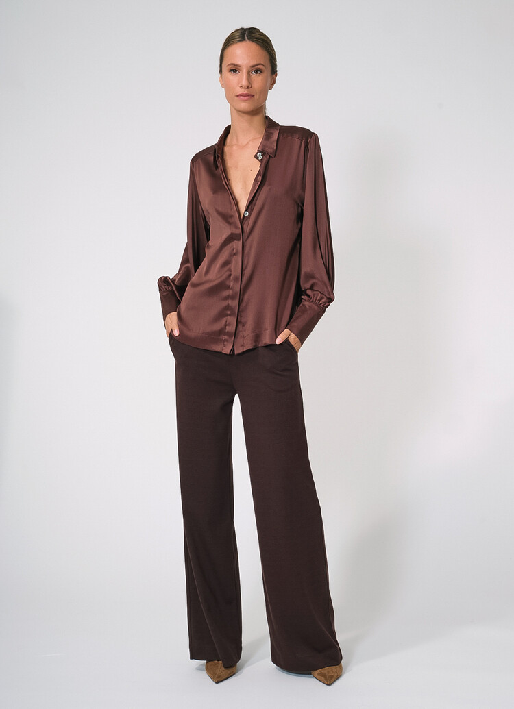 Dutchess Fem blouse silk - chocolate