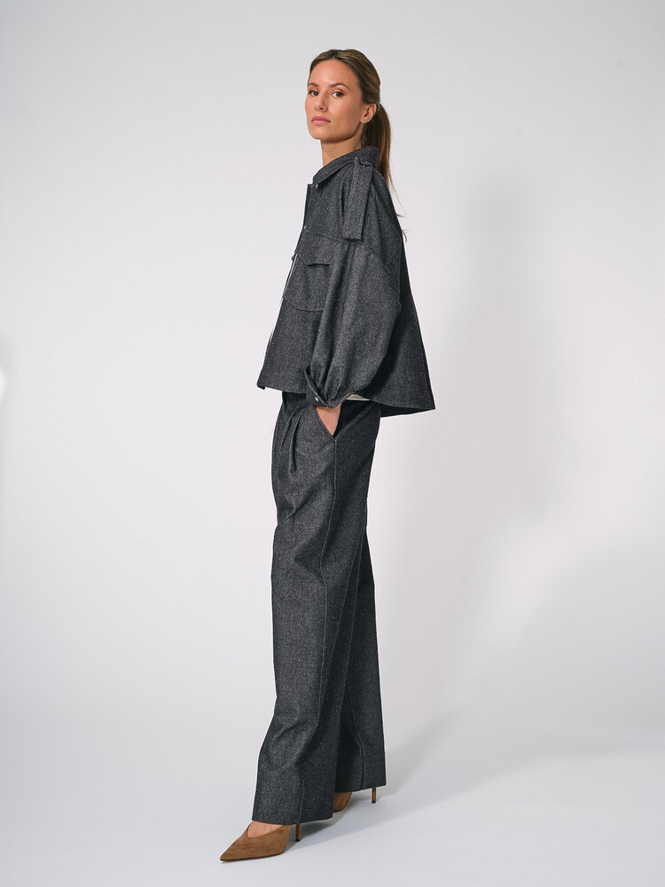 Dutchess Boxy blouse - black denim