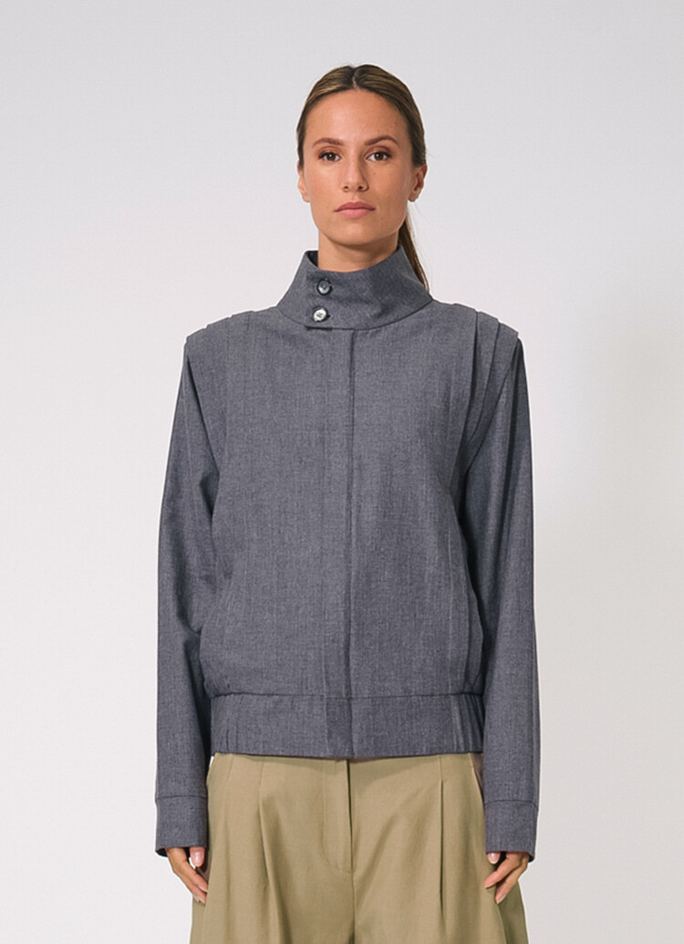 Dutchess Pleated jacket - grijs melange