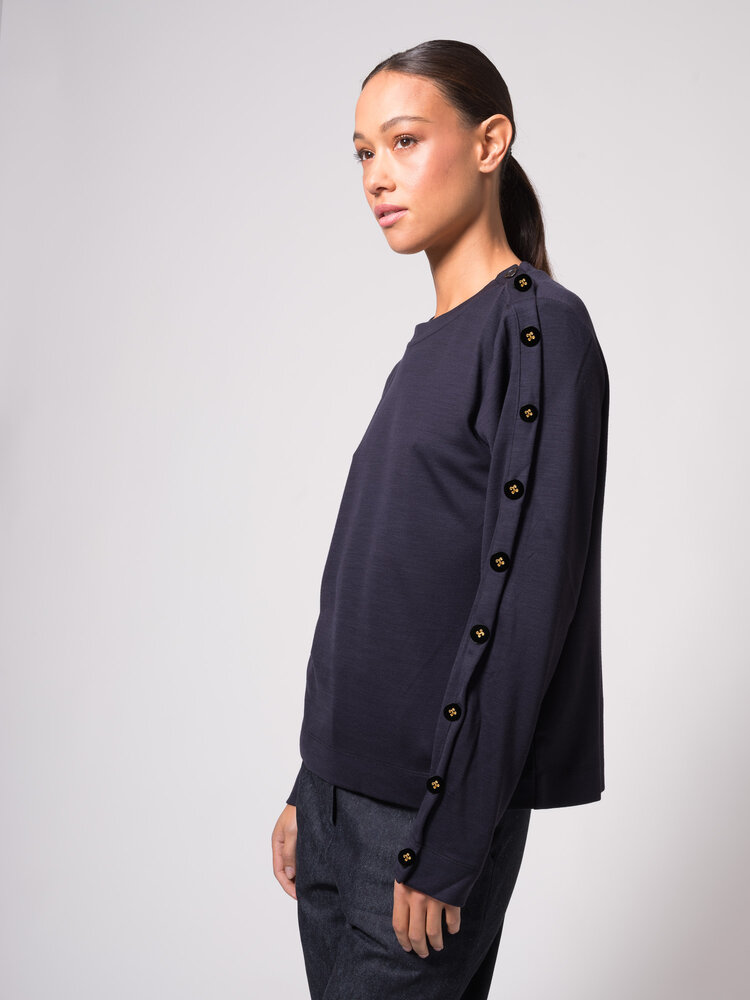 Dutchess Button up top - deep nayy