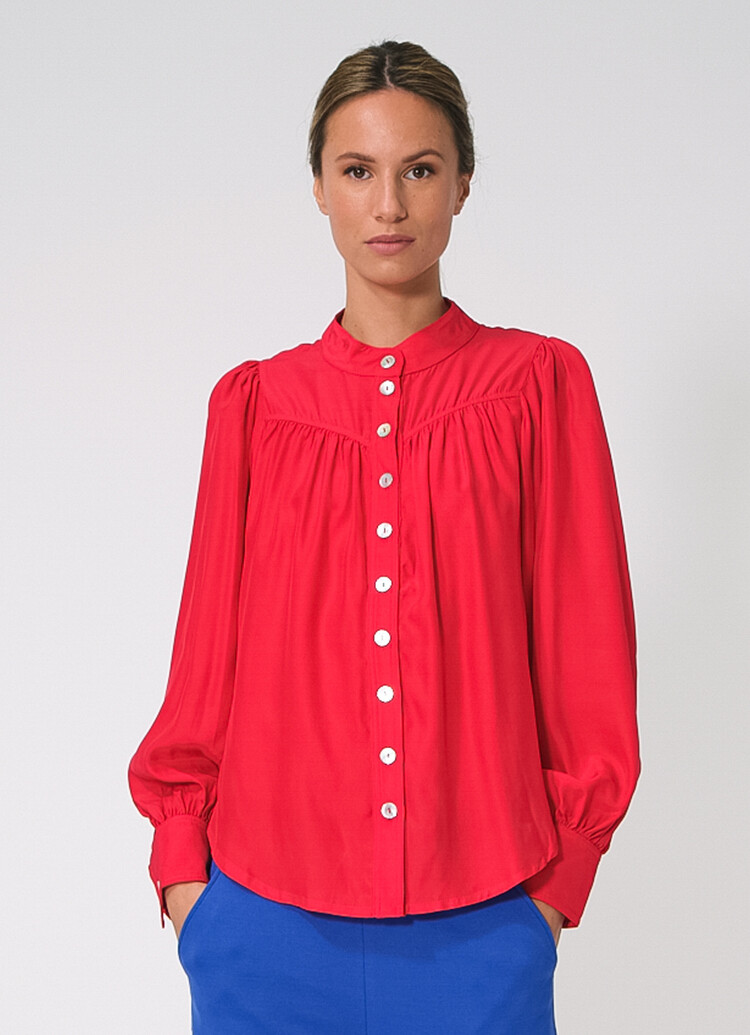 Dutchess Romy blouse - rode zijde