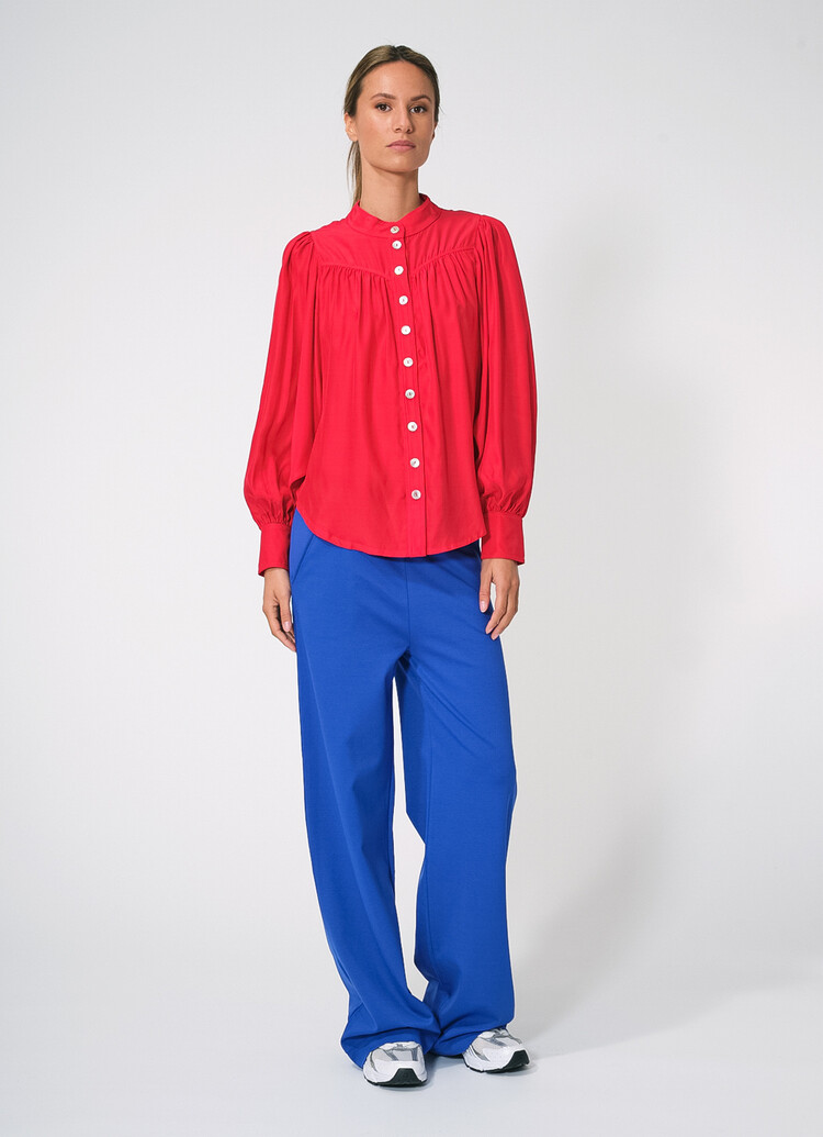 Dutchess Romy blouse - red silk