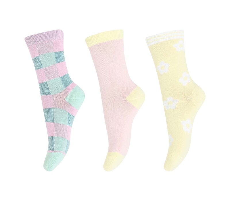 Melton – Check Socks 3 Pack – Multi Colors