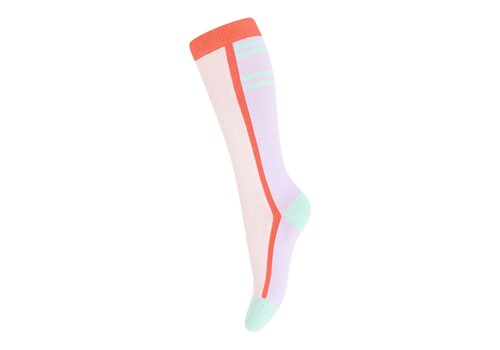 Melton Melton – Block Knee Socks – Pink Nectar