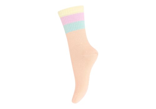 Melton Melton – Wide Stripes Socks – Peach Perfect