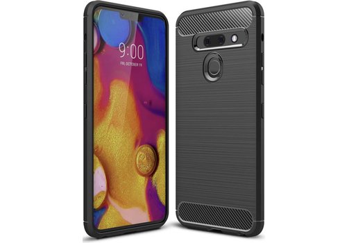 LG G8 ThinQ Carbon Backcover - Zwart - TPU - Shockproof