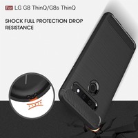 LG G8 ThinQ Carbon Backcover - Zwart - TPU - Shockproof