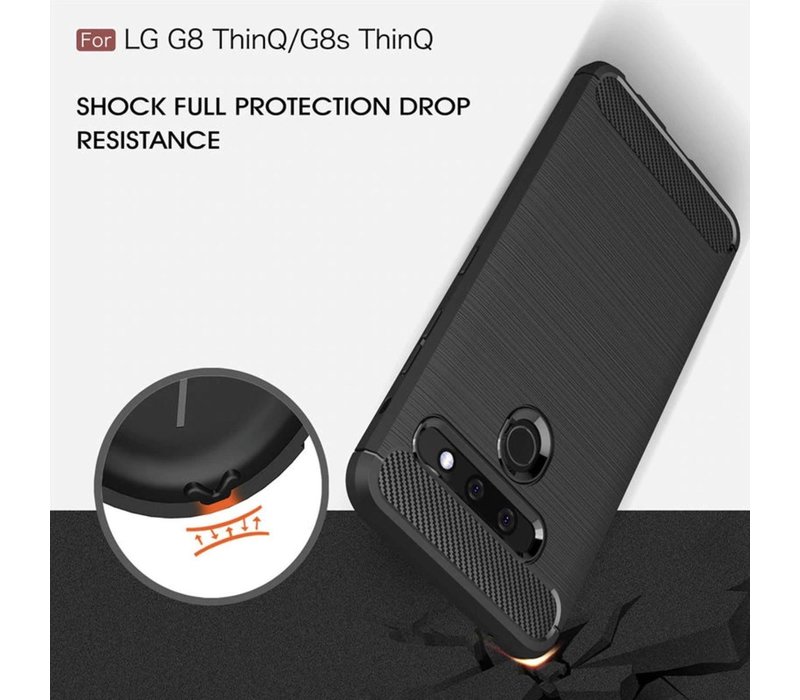 LG G8 ThinQ Carbon Backcover - Zwart - TPU - Shockproof