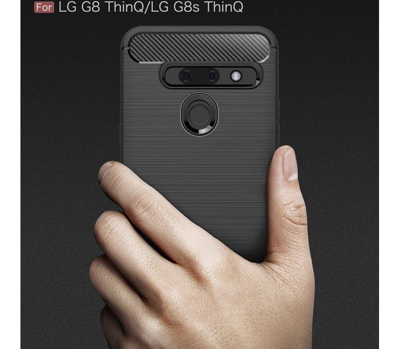 LG G8 ThinQ Carbon Backcover - Zwart - TPU - Shockproof