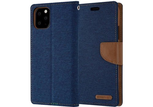 Apple iPhone 11 Pro Denim Bookcase - Blauw - Spijkerstof - Portemonnee hoesje