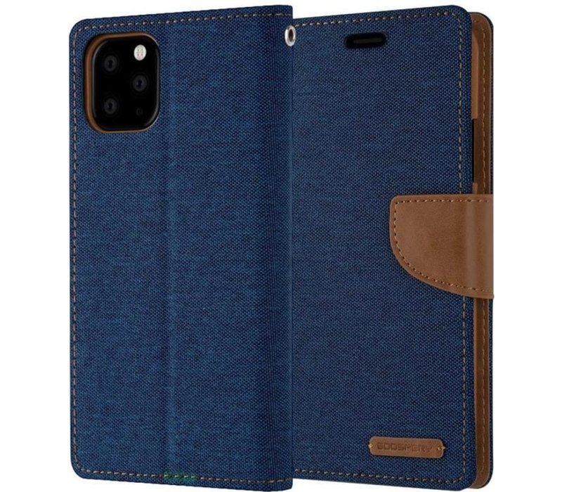 Apple iPhone 11 Pro Denim Bookcase - Blauw - Spijkerstof - Portemonnee hoesje