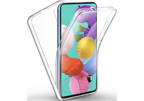 Samsung Galaxy A51 Case - Transparant Siliconen - Voor- en Achterkant - 360 Bescherming - Screen protector hoesje - (0.4mm)