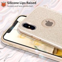 Apple iPhone XS Max hoesje - Goud - Glitter - Soft TPU