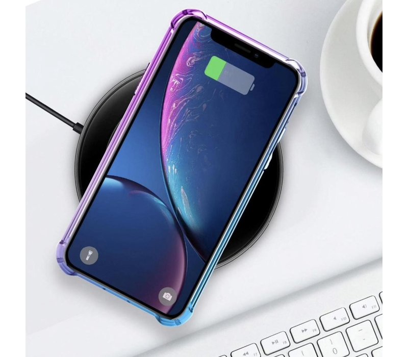 Apple iPhone XR Backcover - Paars / Blauw - Shockproof TPU