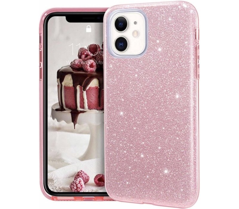 Apple iPhone 11 Backcover - Roze - Glitter Bling Bling - TPU case