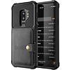 Samsung Galaxy S9 Plus Card Backcover - Zwart - Leren 3 in 1 Pasjeshouder - Magnetisch