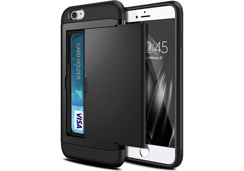 Apple iPhone 6 - 6s Card Case | Zwart | TPU - Hard PC | Wallet | Pasjeshouder