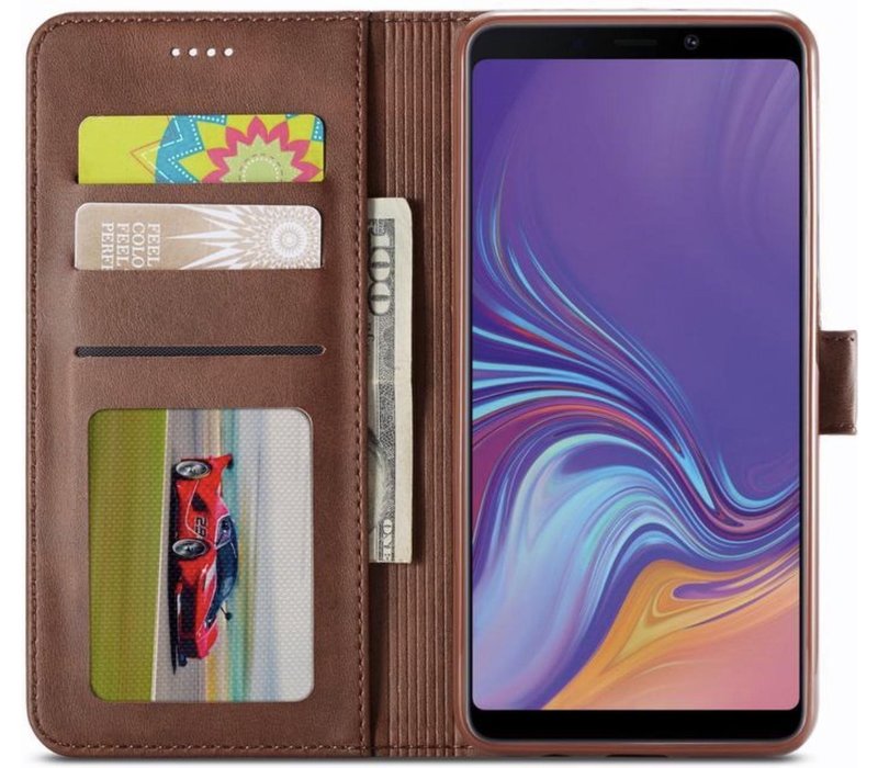 Samsung Galaxy A50 Leren Bookcase - Bruin - Portemonnee Hoesje - Pasjeshouder