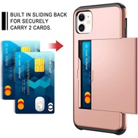 Apple iPhone 11 Backcover | Roze | Pasjeshouder | TPU - Hard PC