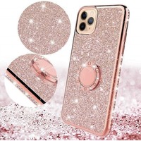 Glitter Back cover voor Apple iPhone 11 Pro - Roze - Soft TPU - Magneet