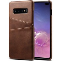 Samsung Galaxy S10 Plus Card Case | Donkerbruin | PU Leren Back Cover | Wallet | Pasjeshouder