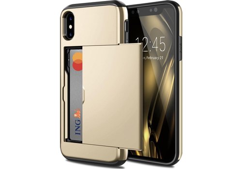 Apple iPhone X - XS Backcover | Goud | Pasjeshouder | TPU - Hard PC