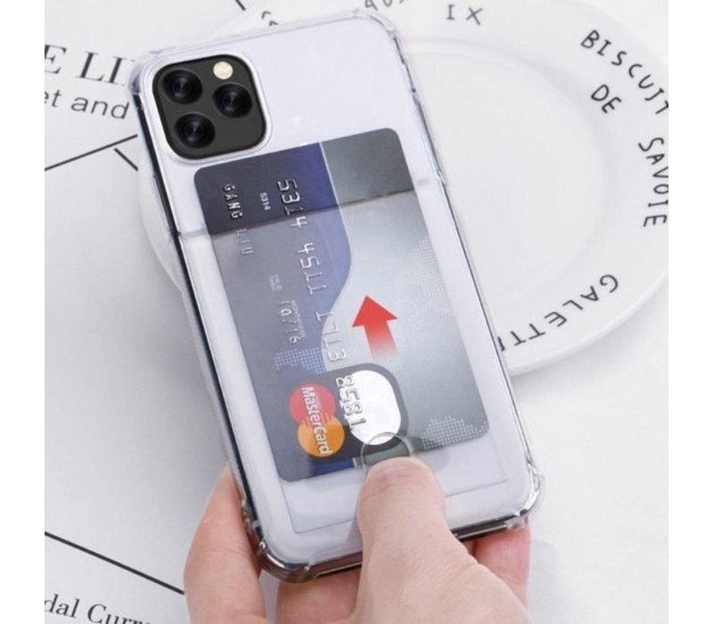 YPCd� Apple iPhone 12 Pasjeshouder - Shock Case Transparant