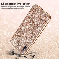 Apple iPhone XR Backcover - Roze - Glitter - Bling Bling Glamour