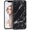 Apple iPhone XS Max hoesje - Zwart - Marmer - Soft TPU