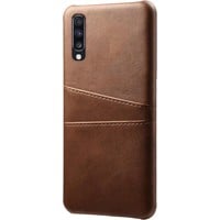 Samsung Galaxy A50 Card Backcover | Donkerbruin | Hoesje | Hoogwaardige PU Leren Wallet | Pasjeshouder