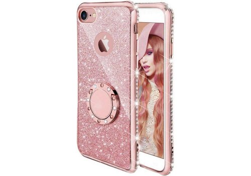 Apple iPhone 6 / 6s Magnetische Back cover - Roze - Glitter - Soft TPU