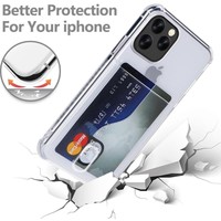 YPCd� Apple iPhone 11 Pro MAX Pasjeshouder - Shock Case Transparant