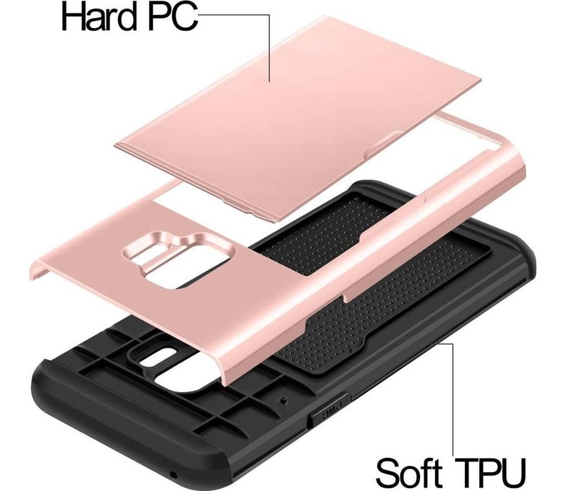 Samsung Galaxy S9 Backcover | Roze | Pasjeshouder | TPU - Hard PC