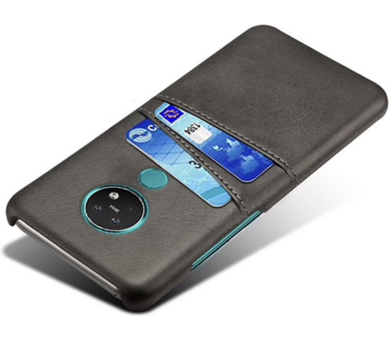 Nokia 7.2 Card Case | Zwart | PU Leren Back Cover | Wallet | Pasjeshouder