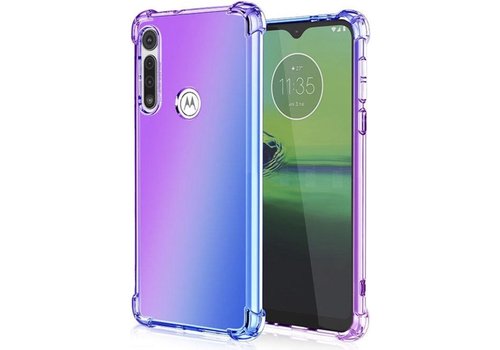 Motorola One Macro Backcover - Paars / Blauw - Shockproof TPU