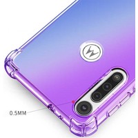 Motorola One Macro Backcover - Paars / Blauw - Shockproof TPU