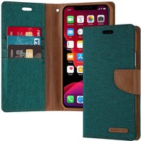 Apple iPhone 11 Denim Bookcase - Groen - Spijkerstof - Portemonnee hoesje