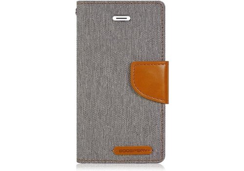 Luxe Apple iPhone 7 - iPhone 8 Wallet Book Case Denim Grijs Cover - Spijkerstof Hoes