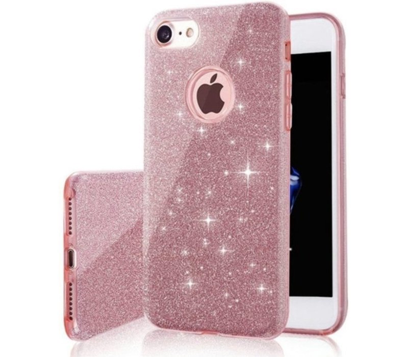 Wardianzaak Klacht effect Luxueuze Glitter Hoesje - iPhone 6 6S - Roze - Bling Bling cover - TPU case  - YPCd