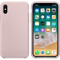 Luxe siliconen hoesje - zand roze - voor Apple iPhone X en iPhone XS - su�de binnenkant