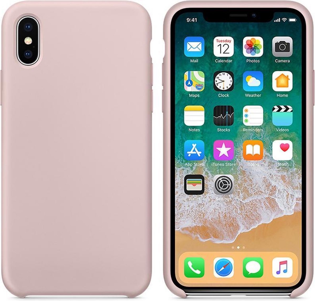 Luxe hoesje roze - voor Apple iPhone X en XS - su�de binnenkant - YPCd