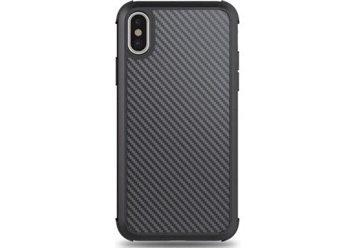 Apple iPhone X - XS hoesje - Zwart - Carbon - Shockproof Soft TPU