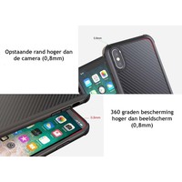 Apple iPhone X - XS hoesje - Zwart - Carbon - Shockproof Soft TPU