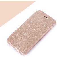 Apple iPhone 7 - 8 Flip Case - Roze - Glitter - PU leer - Soft TPU - Folio