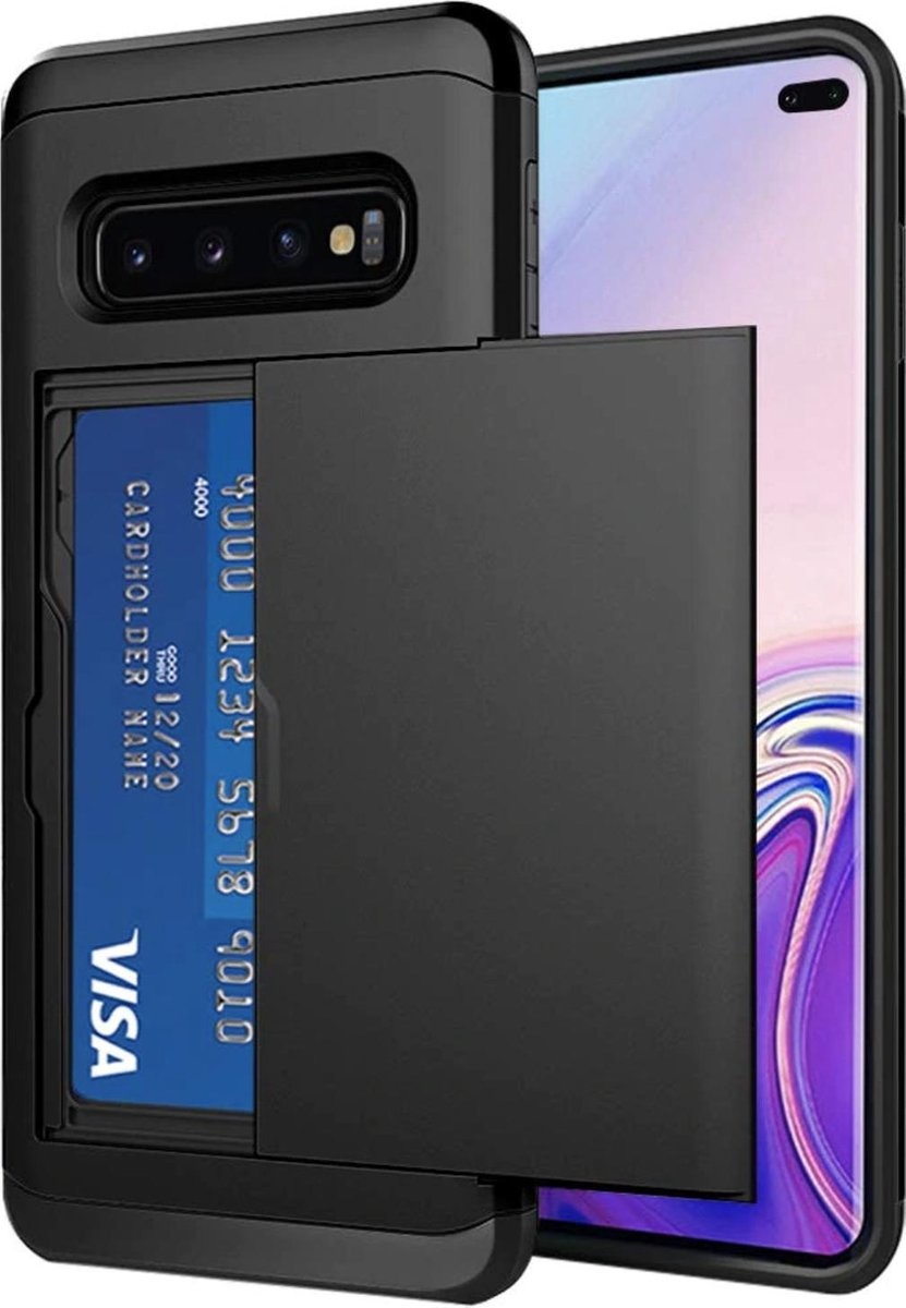 diefstal realiteit Kansen Samsung Galaxy S10 Backcover - Zwart - Pasjeshouder - Hard PC hoesje - YPCd