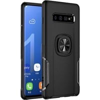 Luxe Extreem Stevige Armor Hoesje voor Samsung Galaxy S10 - Shockproof Case - Cover Zwart - Magneet - Magnetisch voor autohouder - met Selfie Ring &  Kickstand