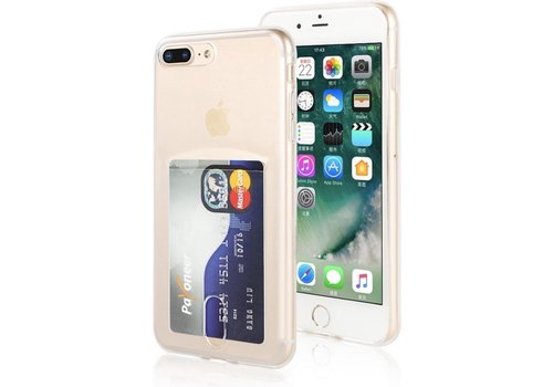 Apple iPhone 7 Plus - 8 Plus Card Backcover | Transparant | Soft TPU | Pasjeshouder | Wallet