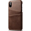 Apple iPhone X - XS Card Backcover | Donkerbruin | Hoesje | Hoogwaardige PU Leren Wallet | Pasjeshouder