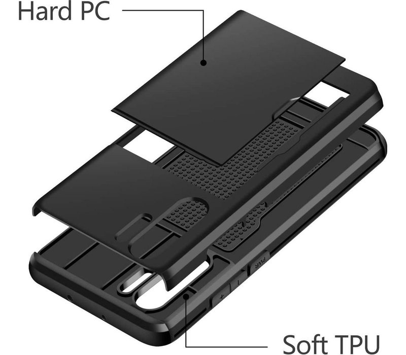 Huawei P30 Pro Backcover | Zwart | Pasjeshouder | Zwart