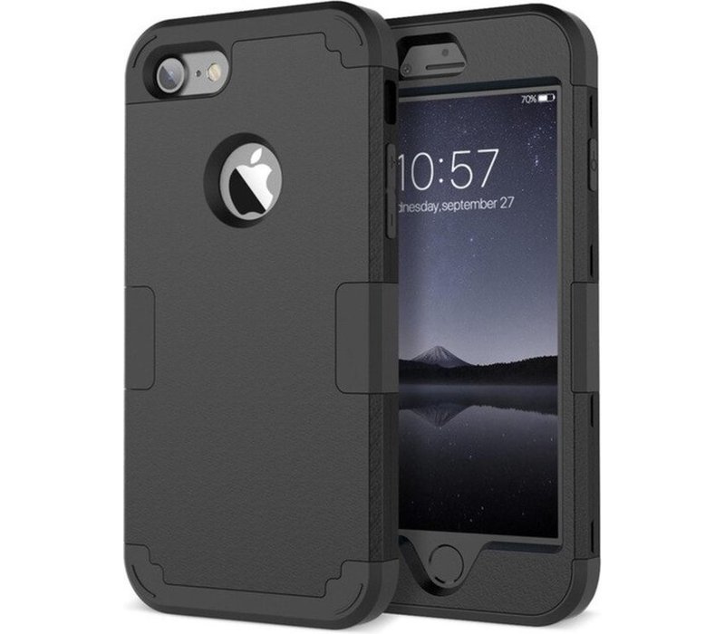 Luxe Armor voor Apple iPhone 7 Plus - iPhone 8 Plus - Shockproof Case - Hoesje Zwart - YPCd